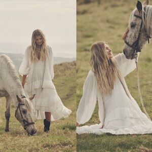 Spell x Elle Ferguson NWT Moonflower Gown Dress Boho Prairie Western Womens M